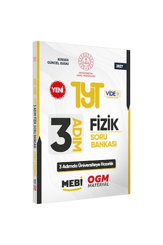 2027 TYT Mebi-ogm 3 Adım Fizik Soru Bankası Renkli A4 Boyut Video Çözümlü Baskı Ücreti