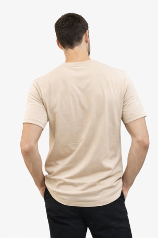 Mekaizen Erkek Basic T-shirt 4 Mevsim Premium Kumaş, Bisiklet Yaka, Rahat Kesim Bej