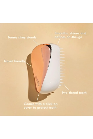 Tangle Teezer Compact Styler Rose Gold Ivory Kapaklı Saç Fırçası - Seyahat Ve Çanta Boy Tarak