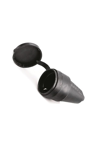 Monofaze Kauçuklu Kablo Bahçe İç Dış Mekan Korunaklı Su Geçirmez Siyah Kapaklı Dişi Fiş Tek 16a