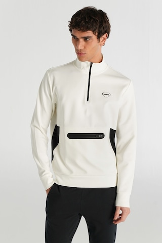 Hummel Loton Yarım Fermuarlı Sweatshırt 922255-9003 Beyaz