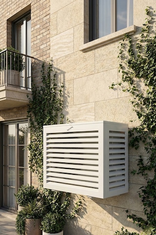 Klima Motoru/dış Ünite Gizleme/koruma Kafesi Xl 120x62x150 H Açısız Condor Beyaz
