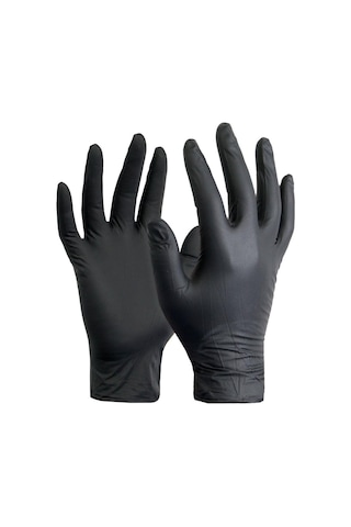 Dolphin Tek Kullanımlık Lateks Siyah Pudrasız Nitril Muayne Eldiveni Small Boy - 100'lü 20 Paket