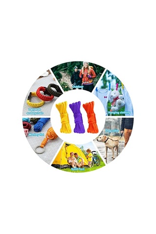 Willbond 28 Renkler 10 Feet Paracord Kordon 550 Işlevli Paracord