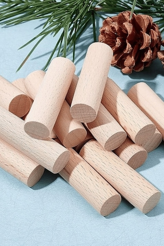 Ahşap Silindir Parça 10 Adet Dıy Hobi Maket Montessori Oyuncak Dekor Mobilya Yapım Malzemesi