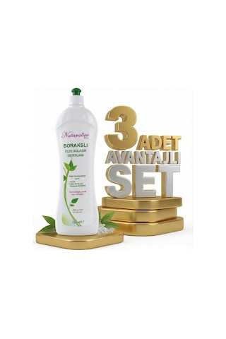 Naturalive Borakslı Elde Bulaşık Deterjanı 3x750 Ml