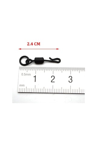 20 Adet Hızlı Değişim Esnek Halka Fırdöndüler Halka Kanca İle Boyutu 8 Sazan Balıkçılık Aksesuarları Qc Kwik Fırdöndüler Chod Ronnie Rig Mat Siyah