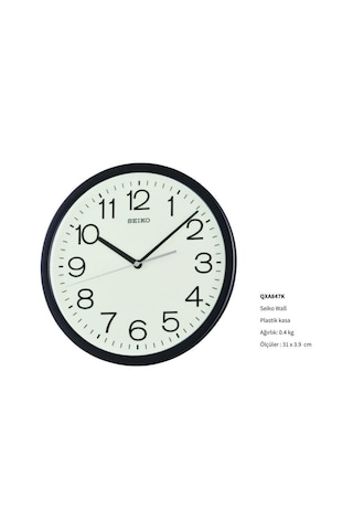 Seiko Qxa847k Siyah Renkli Plastik Kasa Quartz Mekanizmalı Duvar Saati Çok Renkli