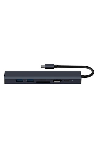 Ally Byl-2303 7 In 1 Type-c To Usb + Type-c + Ethernet + Kart Okuyucu + Hdmı Dönüştürücü Çoğaltıcı H- 5775 Füme