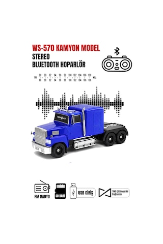 Tır Tasarımlı Bluetooth Hoparlör 15w Rgb Işıklı Fm Radyo Usb Tf Kart Çoklu Bağlantı Vintage