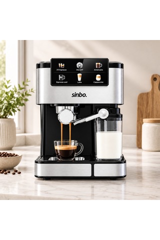Espresso Kahve Makinesi 6 Programlı, 1.5l Su & 500ml Süt Hazneli Renkli