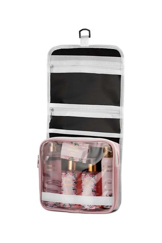 Nurxos 9817 Isparta Gülü 5 Parça Kadın Duş Çantası Seti 8681124698179