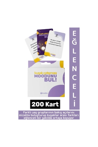 Eğlenceli Aile Arkadaş Genç Yaşlı Nesil Komik Mizah Oyunu Moodunu Bul-kuşak Çatışması 200 Kart