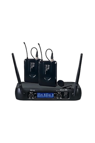 Denox Mdr-220 Çift Yaka Kablosuz Telsiz Mikrofon Seti
