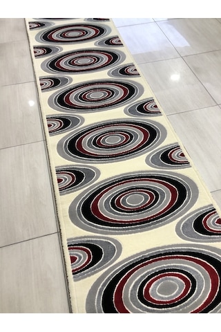 Saray Halı Vizyon 11169 Ws 80X300 Gri Kırmızı Yolluk 3 Metre !