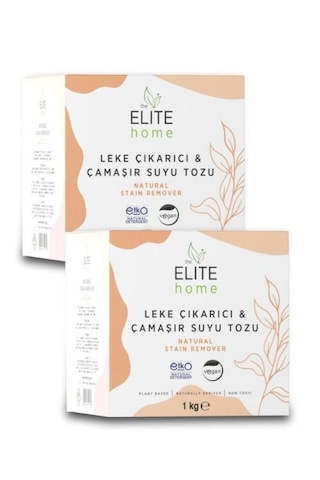 The Elite Home Doğal ve Vegan Sertifikalı Leke Çıkarıcı Çamaşır Suyu Tozu 2 x 1 KG The Elite Home Doğal ve Vegan Sertifikalı Leke Çıkarıcı Çamaşır Suyu Tozu 2 x 1 KG