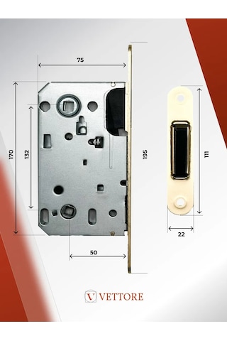 Vettore Manyetik Dil Tip Gömme Kilit 227120114 Zirveli