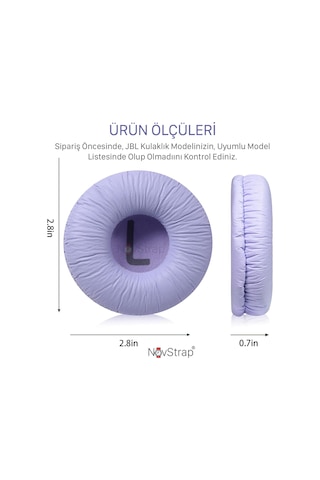 Novstrap Jbl Kulaklık Pedi Süngeri 500bt 510bt 520bt 560bt 570bt 525bt 450bt 460bt Jr310 İle Uyumlu Lila