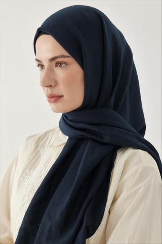 Mirsoy Scarf Düz Pamuk Şal - Lacivert Lacivert