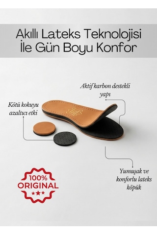 Tuna Premium Deri Ayakkabı Tabanlığı Koku Önleyici, Şok Emici, Topuk Destekli Tabanlık 9181
