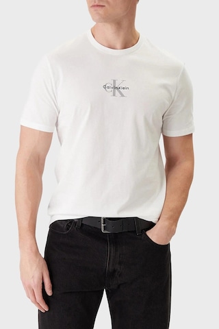 Calvin Klein Erkek T Shirt Lv04rb866g Yaa Beyaz Beyaz