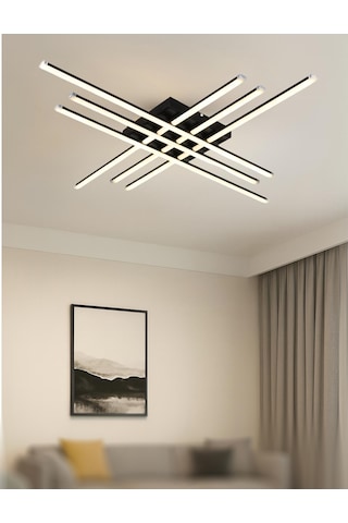 Tt070-sy-3renk Tt Ayd.3 Renk Işık 6 Lı Çubuk Mat Siyah Led Avize