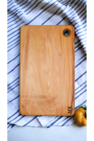 Kesme Tahtası & Sunumluk Dikdörtgen Delikli Tahta 23x38 Cm