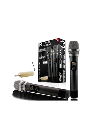 Magicvoice Mv-1302ee Uhf Ekranlı 2 El Kablosuz Telsiz Mikrofon