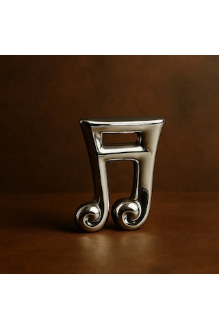 Gümüş Nota 2 Dekoratif Seramik Obje 17x7