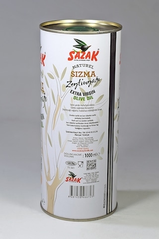 Sazak Naturel Sızma Zeytinyağı Teneke 1 L