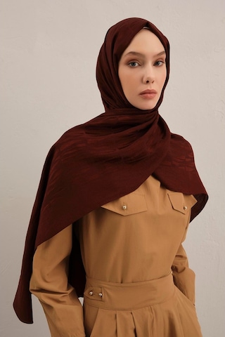 Armine Lyocell Naia Çubuk Desen Şal 3 - 75 X 200 / Bordo - 32 Bordo - 32