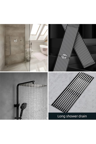 Hangfox 304 Paslanmaz Çelik Uzun Drenaj, Patenti Var Kokusuzluk, Haşere Ve Su Geri Akış Engeli, Büyük Debi, Saç Filtresi, Banyo/wc/çamaşır Makinesi, 8x20x4cm, 75mm Boru Paslanmaz Çelik