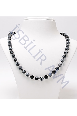 Obsidyen Taşi Kolye Gri