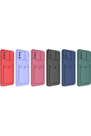 Galaxy A02S Kilif Deri Görünümlü Kartlikli Kamera Korumali Siliko 502087540
