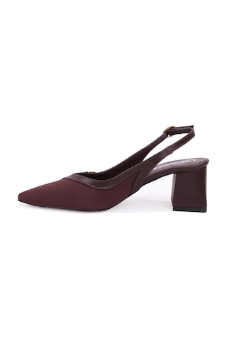 Dagoster Dza07-1296034 Kahve 7 Cm Kalın Topuklu Klasik Kadın Ayakkabı
