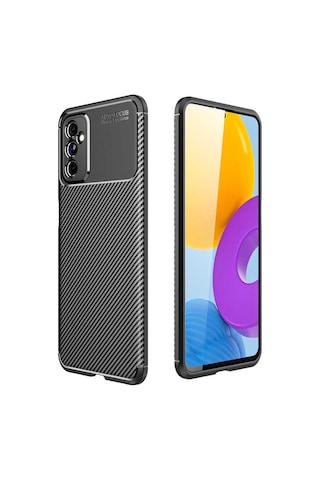 Samsung Galaxy Uyumlu M52 Kilif Lens Karbon Tasarim Negro Silikon Kapak 484823350