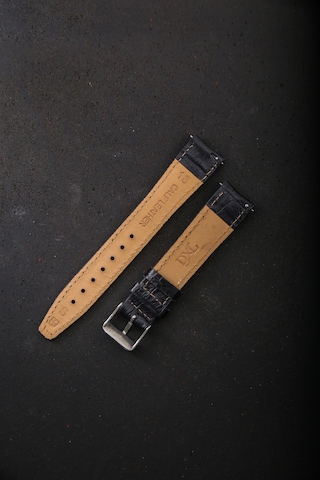 Hakiki Deri 18mm Akıllı Pimli Saat Kordonu Siyah - Beyaz