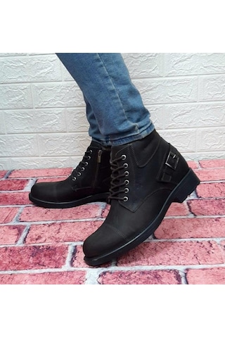 Voyager 4327 Bağacaklı Fermuarlı Aksesuarlı Hakiki Deri Erkek Bot