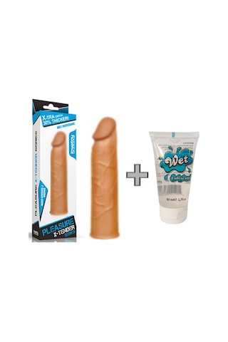 Truva Shop Lovetoy X-Tender 3 Cm Dolgulu Realistik Uzatmalı Penis Kılıfı + Jel