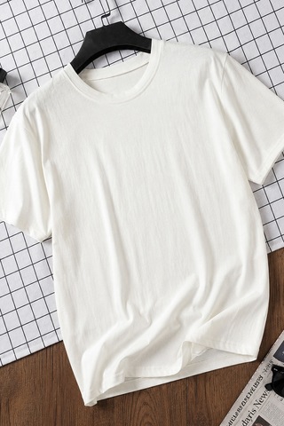 Spoyi Soft Lily Tasarımlı %100 Pamuk Yarım Oversize Beyaz T-shirt