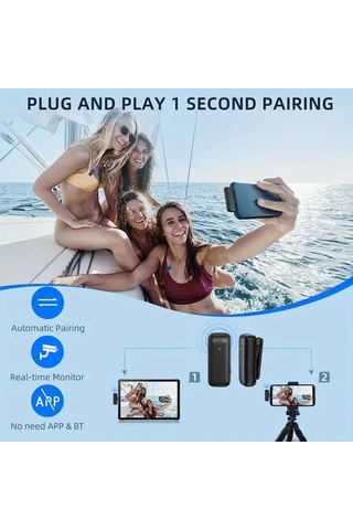 Şarj Özellikli Android İçin Profesyonel Kablosuz Yaka Mikrofonu