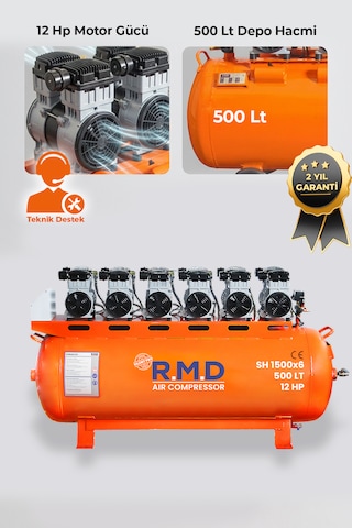 R.m.d Kompresör 500 Lt Hava Kompresörü Sessiz Ve Yağsız Sh1500ı6