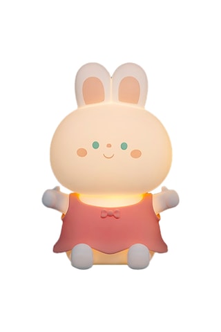 Soft Light Gece Lambası Silikon 7 Renk Değişimi Küçük Tavşan Lambası Çocuk Karikatür Doğum Günü Hediyesi Pembe Diğer