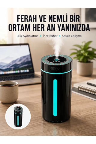 Hepsi Ultrasonik Nemlendirici Led Işıklı Aromaterapi Difüzör Sessiz Çalışma Yeni Nesil Najmaddin