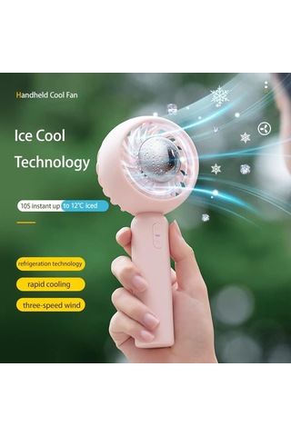 Buz Sıkıştırma Fan Usb Şarj Edilebilir Taşınabilir Mini Rüzgar Taşınabilir Buz Top Soğutma Küçük Fan Pembe