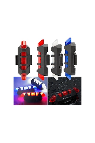 Usb Şarj Led Işık Bisiklet İkaz Işığı Arka Stop Lambası 5 Led 001