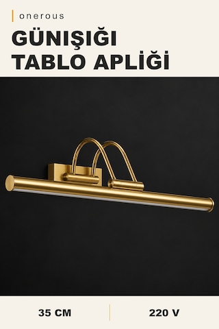 Onerous Parlak Gold Kasa Günışığı Led Flüt Tablo Aplik 35 Cm Altın