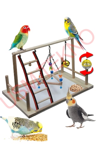 Usmtekno Kuş Oyuncağı Kuş Oyun Parkı 23 x 23 x 35 CM Çok Renkli