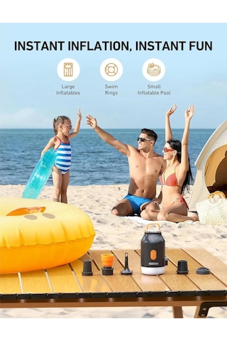 Astroai Mini Sarjli Hava Pompasi 3000mah Aırun Bc3 Siyah