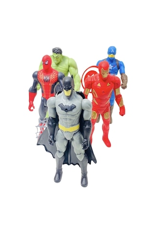 Spiderman Hulk Kaptan Amerika Batman Ironman 17cm. Işıklı Figürler Set